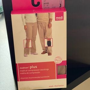 New Mediven Plus Beige Medical Compression Stockings With Open Toe Unisex